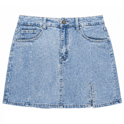 Skorts Skirts for Women Denim Mini Casual Oversize Skirt Side Slit with High Waisted Jean Shorts Stretchy