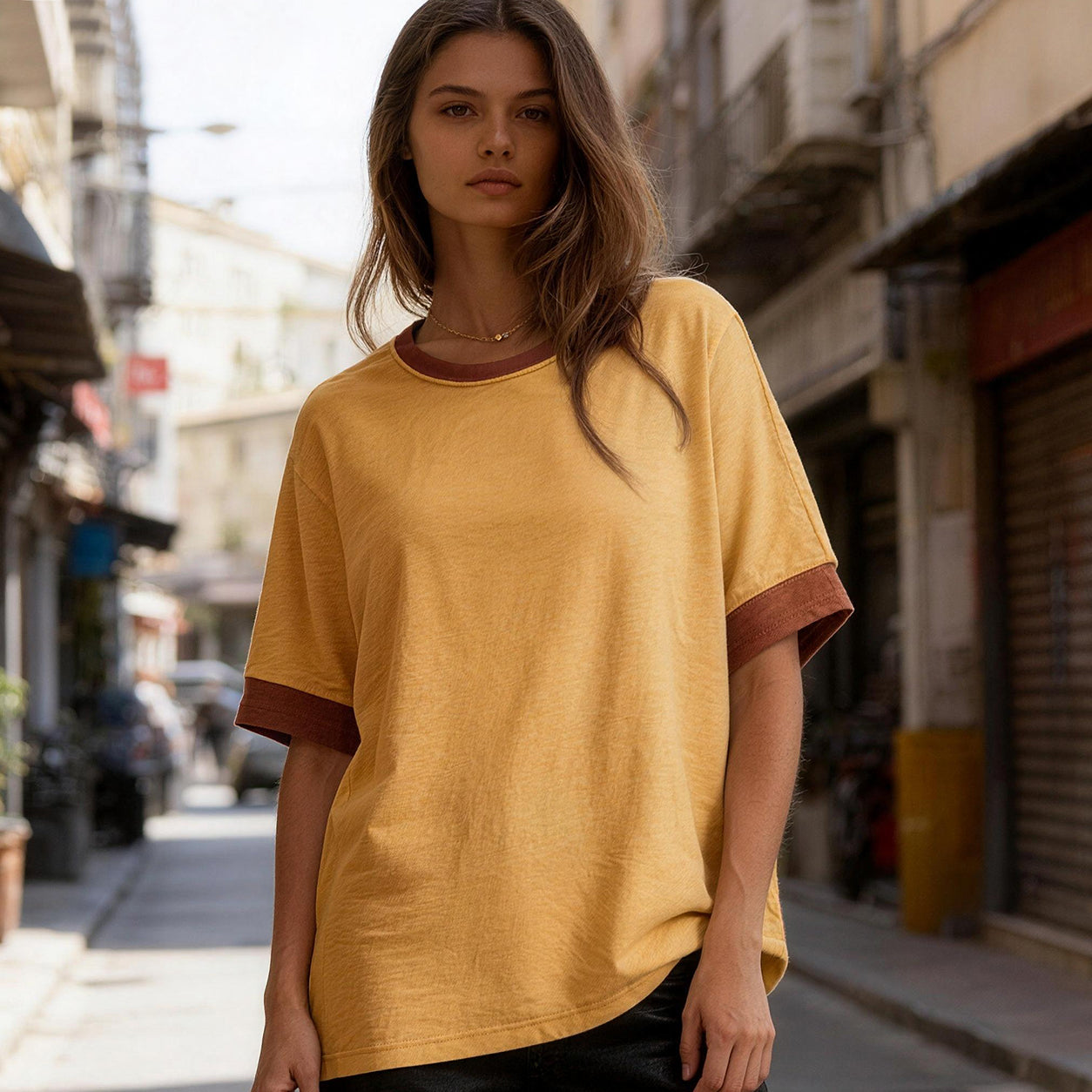 Women's Tops for Women 2026 Loose Oversized Basic Tee Comfortable Soft Fabric Flattering Fit - Womenswear