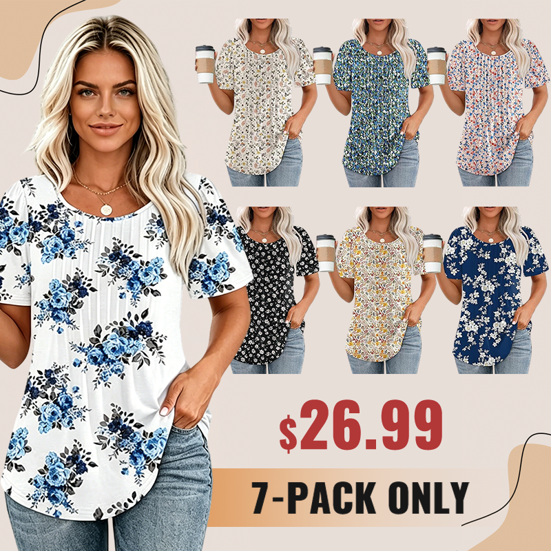 Womens Pleated Scoop Neck Summer Top - The Perfect Blend of Casual & Dressy