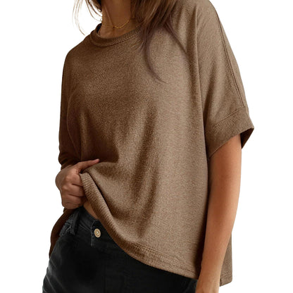Women's Tops for Women 2026 Loose Oversized Basic Tee Comfortable Soft Fabric Flattering Fit - Womenswear