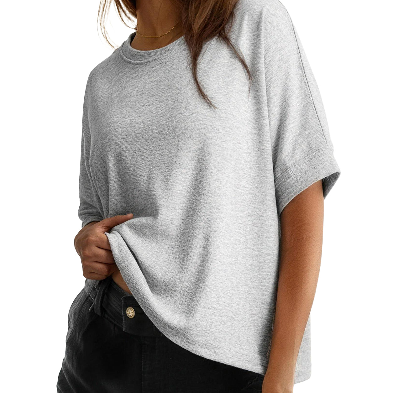 Women's Tops for Women 2026 Loose Oversized Basic Tee Comfortable Soft Fabric Flattering Fit - Womenswear