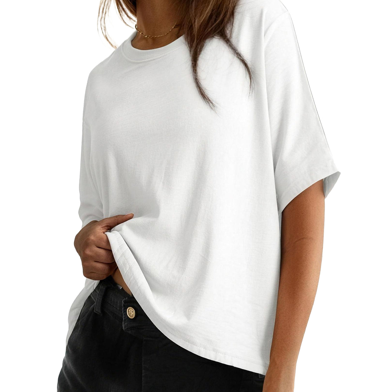 Women's Tops for Women 2026 Loose Oversized Basic Tee Comfortable Soft Fabric Flattering Fit - Womenswear