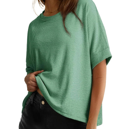 Women's Tops for Women 2026 Loose Oversized Basic Tee Comfortable Soft Fabric Flattering Fit - Womenswear