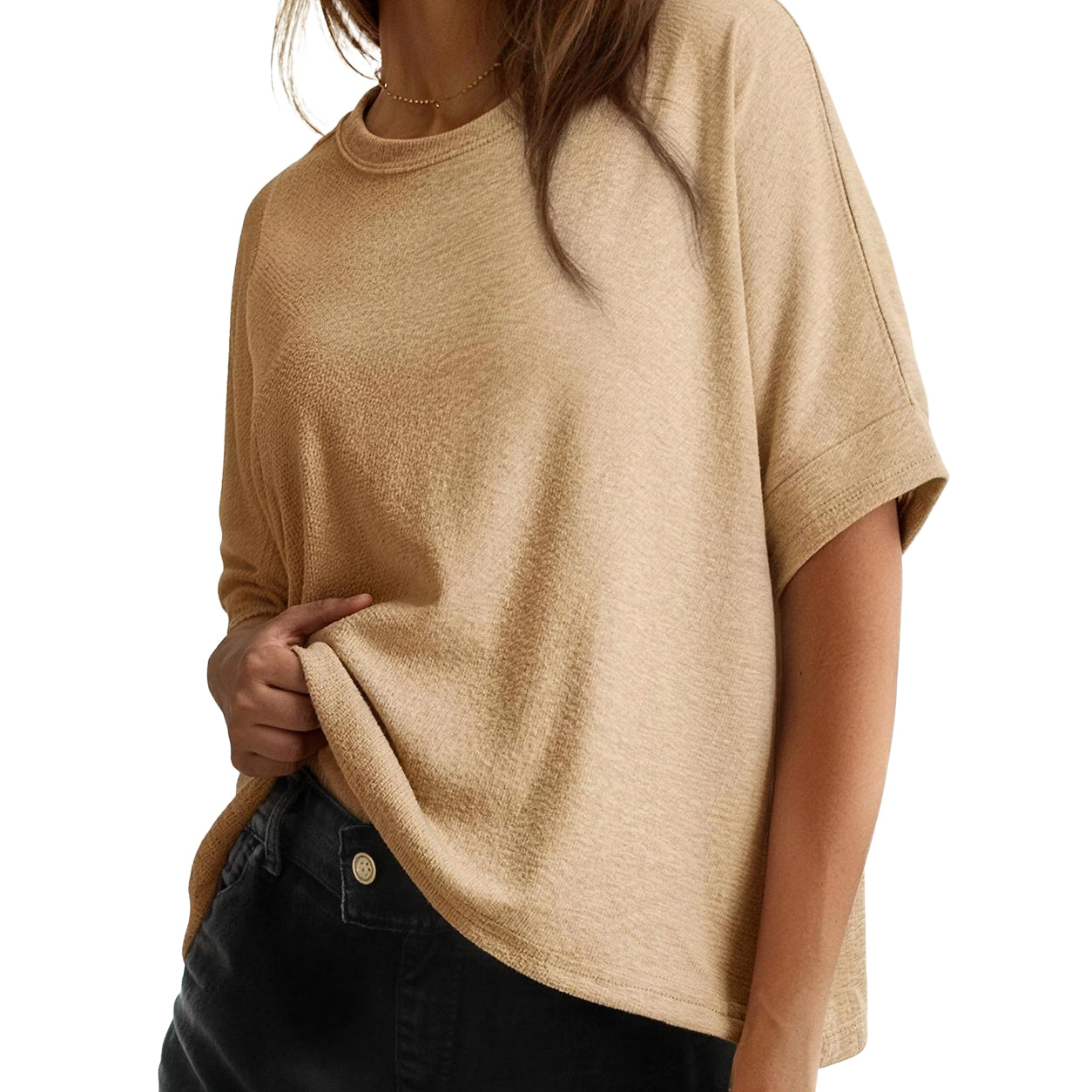 Women's Tops for Women 2026 Loose Oversized Basic Tee Comfortable Soft Fabric Flattering Fit - Womenswear