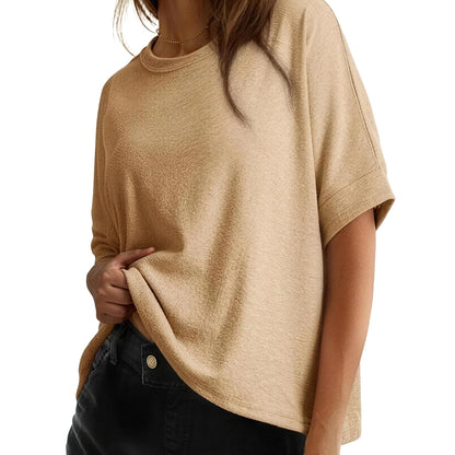 Women's Tops for Women 2026 Loose Oversized Basic Tee Comfortable Soft Fabric Flattering Fit - Womenswear