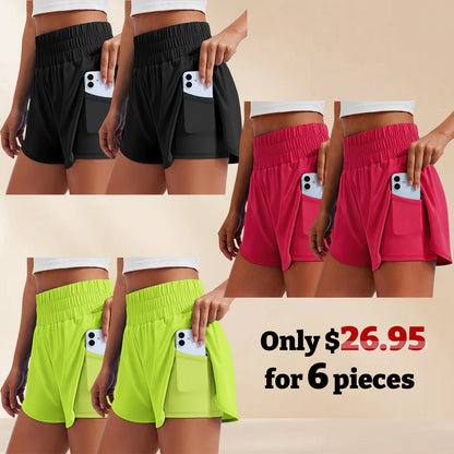 Limited time clearance🔥Anti-exposure sports shorts with built-in inner layer and convenient side pockets